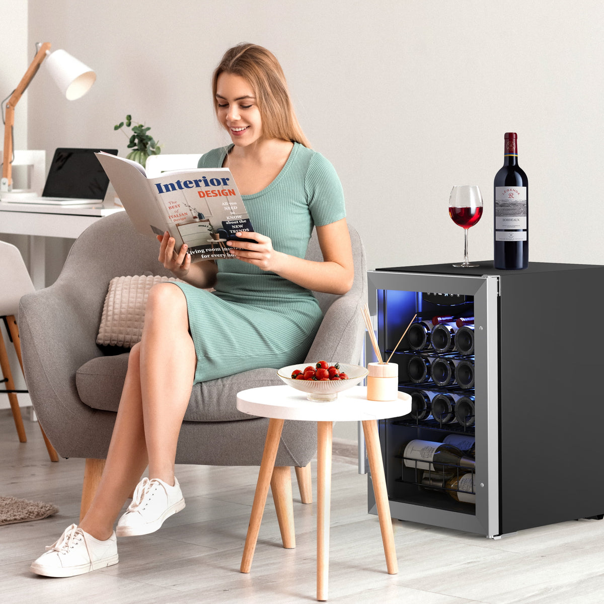 20 Bottle Freestanding Compact Wine Cooler Refrigerator X40542