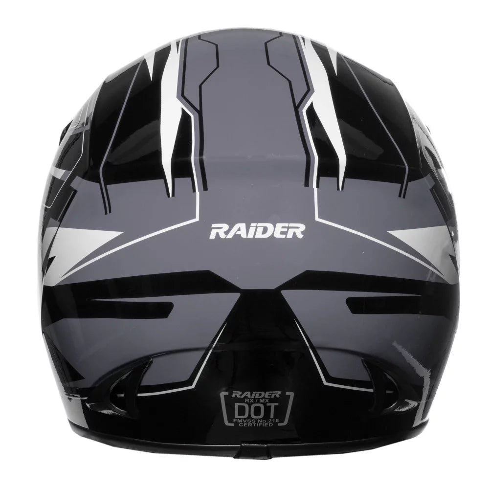 Open Face Helmet DOT Approved Black/Silver M F6743