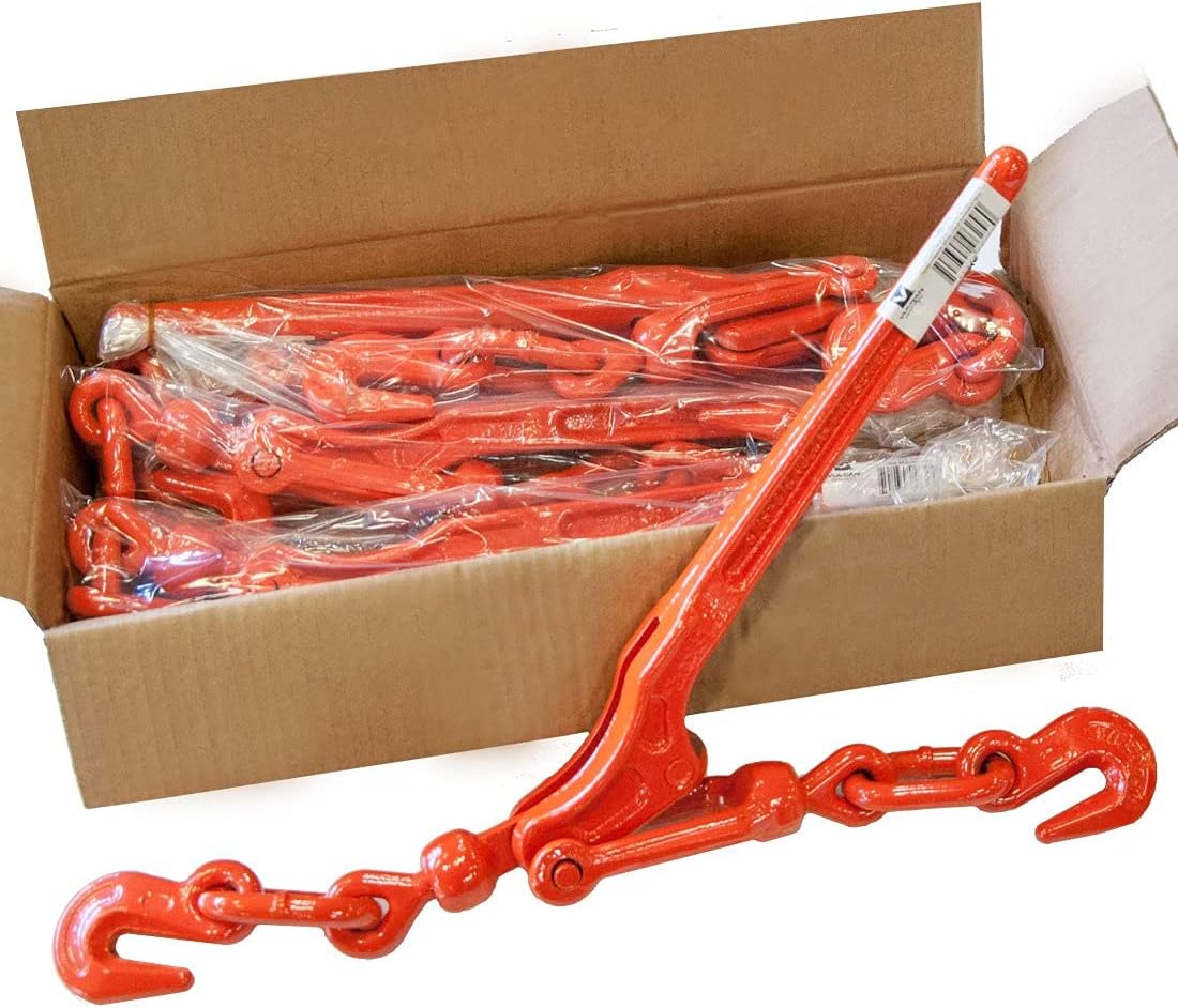 Load Binder with 2 Grab Hooks, 4 Pack, Lever Style, 5,400 Pound Safe Working Load B10827