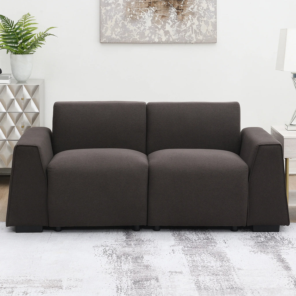 70" Linen Fabric 3 Seater Sofa with Wide Armrests X9558