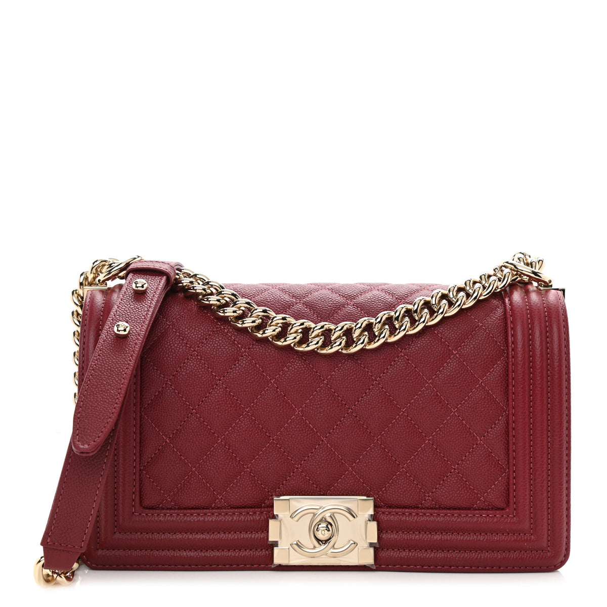Quilted Medium Flap Burgundy P963710