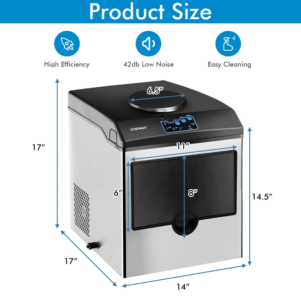 Stainless Steel Countertop Ice Maker Water Dispenser C921569