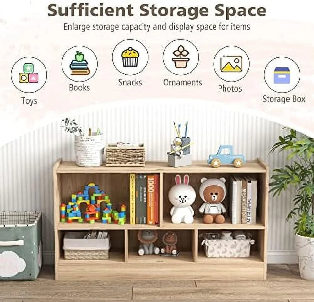 2-Tier 5 Cube Wooden Bookcase U804