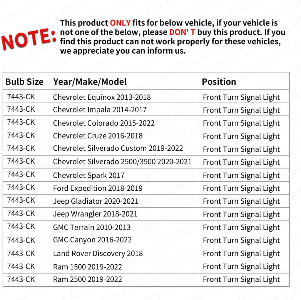 Amber LED Turn Signal Light Bulb (Pack of 2) T2849