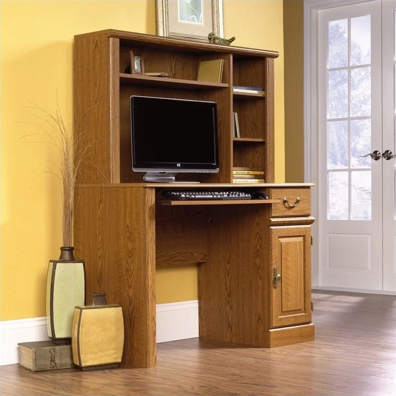 Small Wood Computer Desk with Hutch E6453
