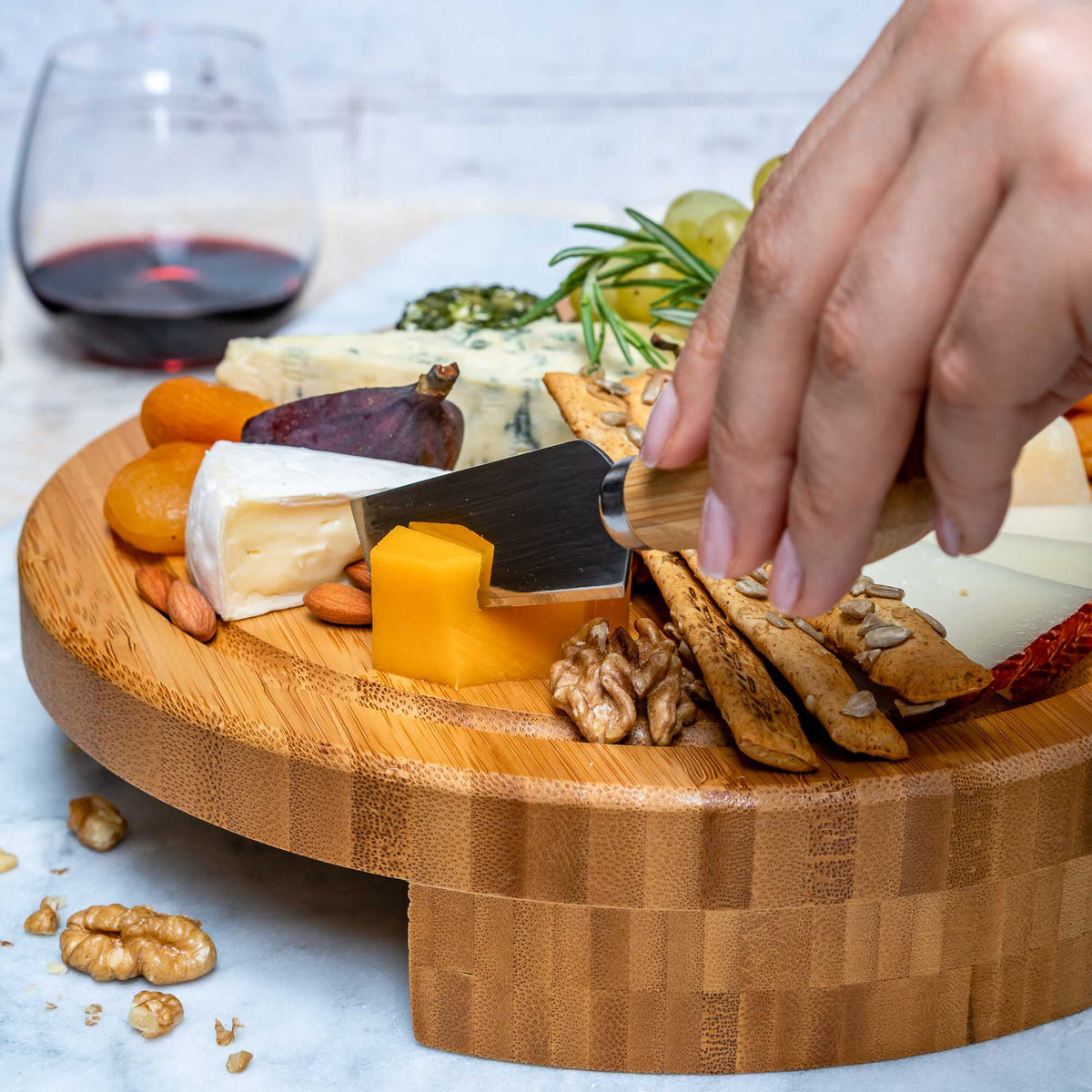 Bamboo Cheese Board and Knife Set I252