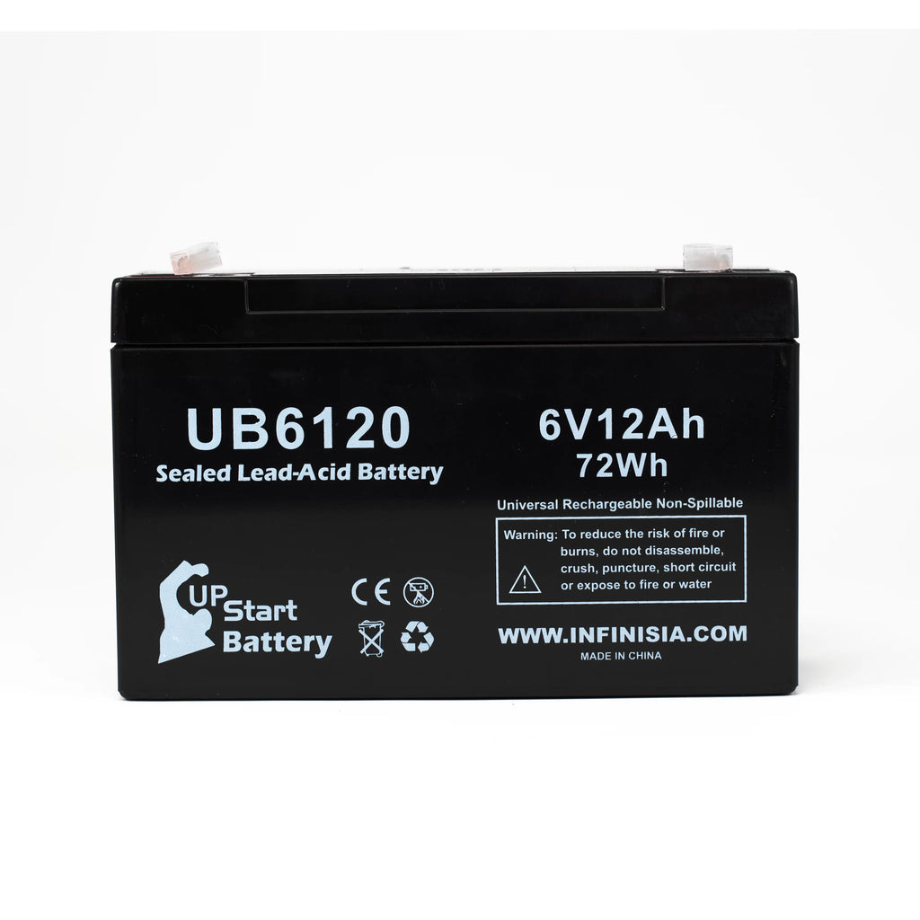 6V 12Ah Sealed Lead Acid Battery with F1 to F2 Terminal Adapters O602454
