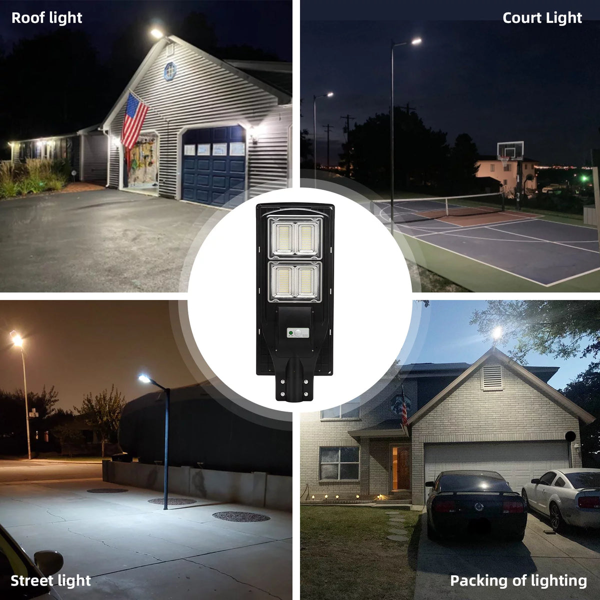 120W Solar Street Lights 12000 Lumens 18000mAH Battery 240LED Chips Waterproof K6698