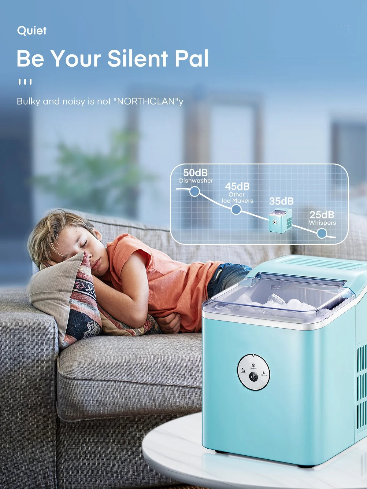 Countertop Ice Maker 28 lbs 9 Bullet Ice Silver S94130