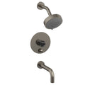 Marble Handle Pressure Balance Tub and Shower Set in Satin Brass B3063