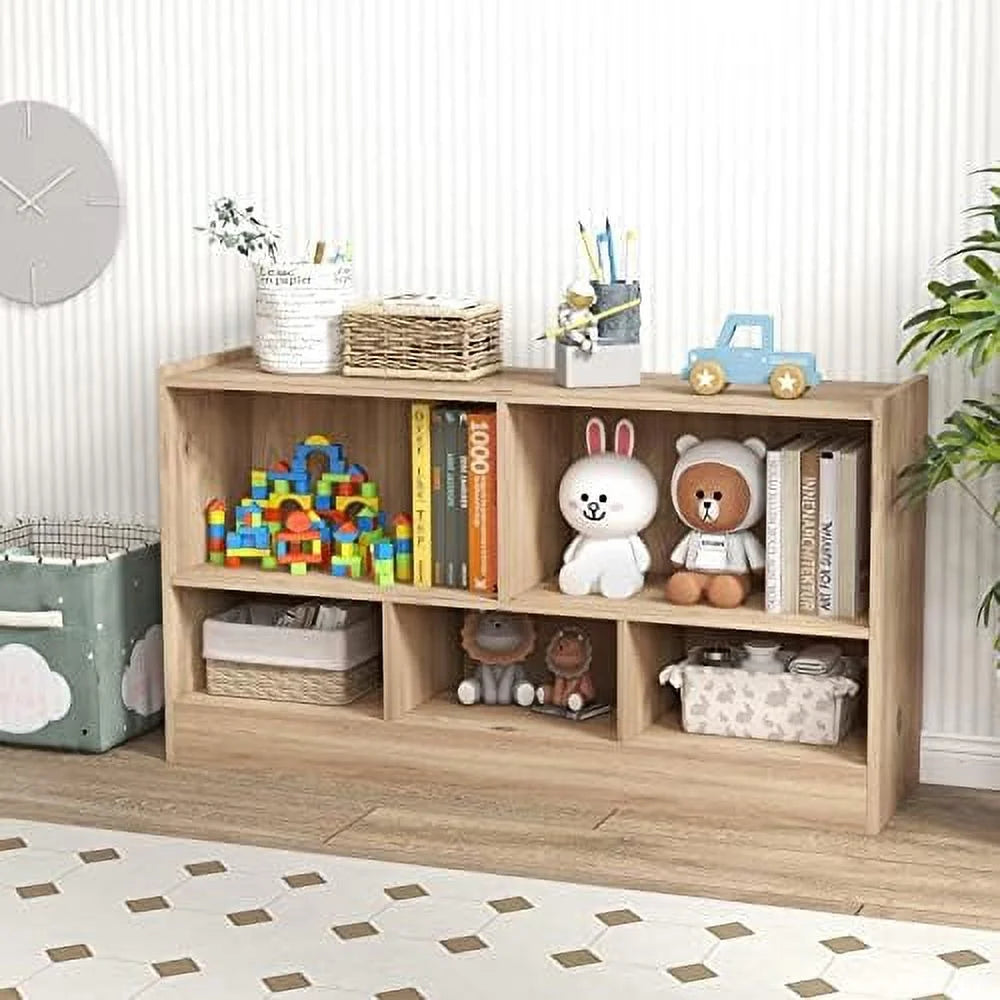 2-Tier 5 Cube Wooden Bookcase U804