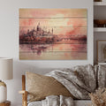 Castles Print on Natural Pine Wood G654705
