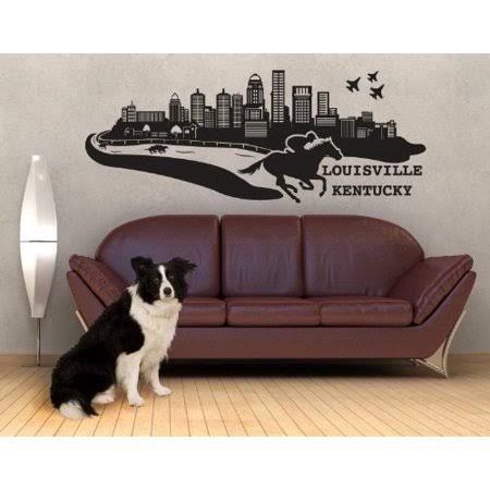 Dark Green 79in x 31in Cityscape Wall Decal K5314