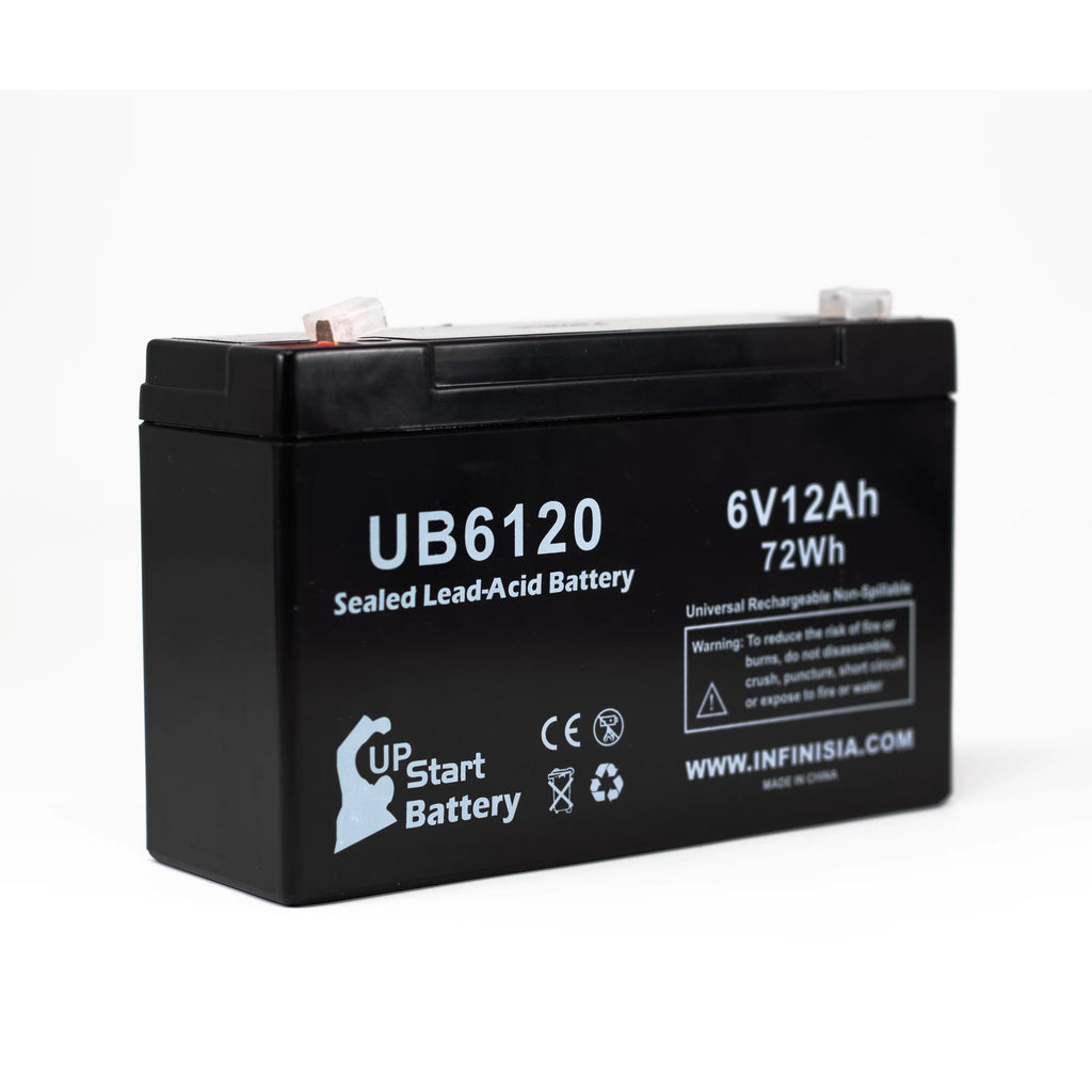 6V 12Ah Sealed Lead Acid Battery with F1 to F2 Terminal Adapters O602454
