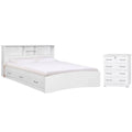 White Queen Captains Bed and 4-Drawer Dresser Set U653