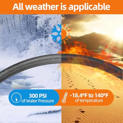 50 ft Heavy Duty Flexible Lightweight Kink-less Hybrid Rubber Garden Hose P427850