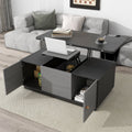 Gray Lift-top Coffee Table with 2 Storage Cabinets K7010