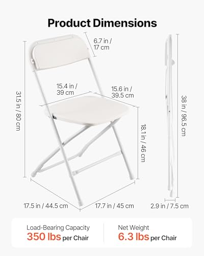 4 Pack Folding Plastic Chairs with Metal Frame L2812