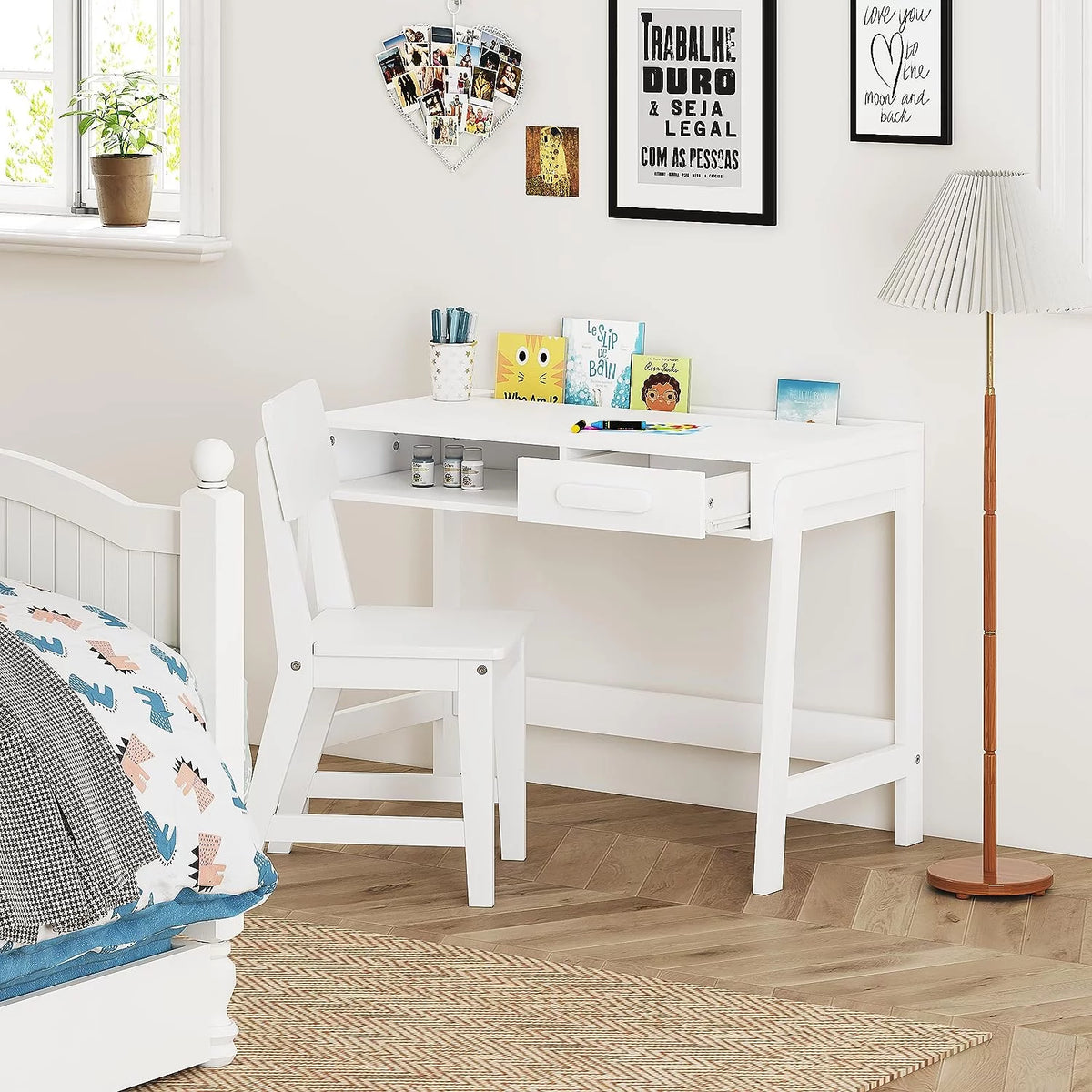 Kids Desk and Chair Set with Drawers B6450