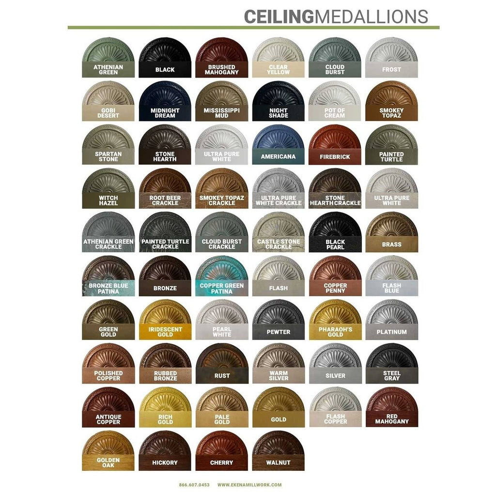 31 1/2x22OD x 3 5/8x22ID x 1 1/2x22P Hand-Painted Ceiling Medallion I260