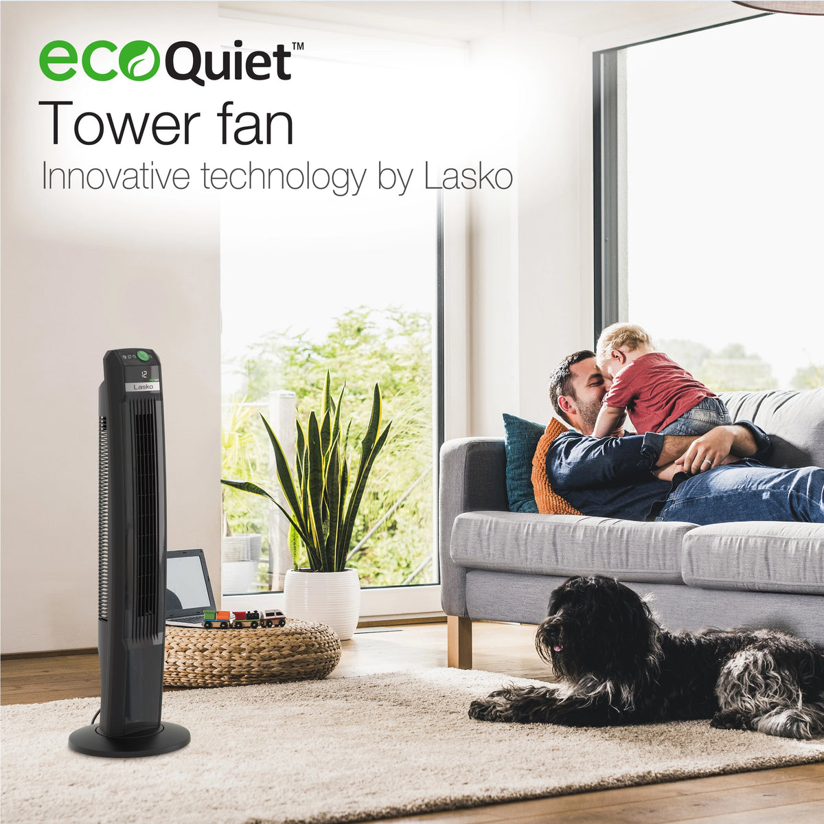 Black Tower Fan with Remote Control I7463