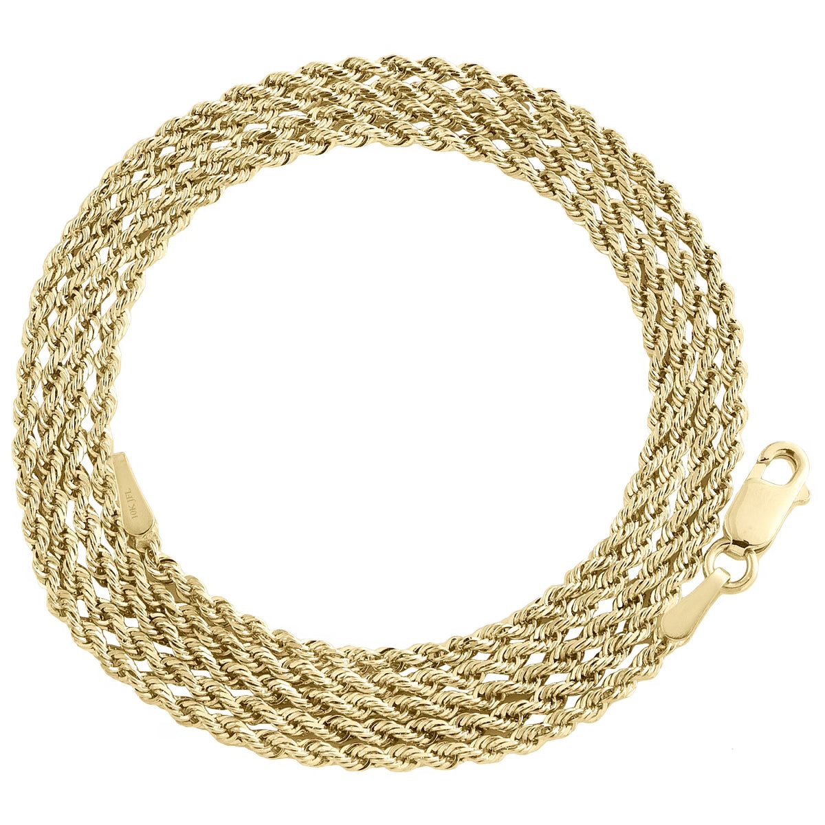 10K Yellow Gold Diamond Cut Rope Chain Necklace 16 Inches B648