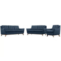 Navy Blue Fabric Sofa Set E4614