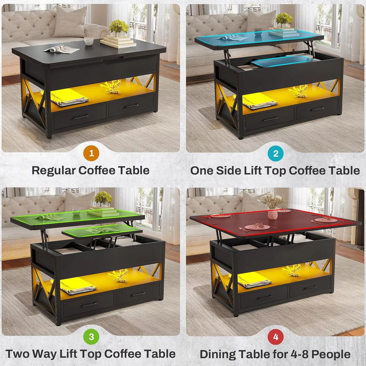 40" Lift Top Coffee Table with 2 Drawers Z254739