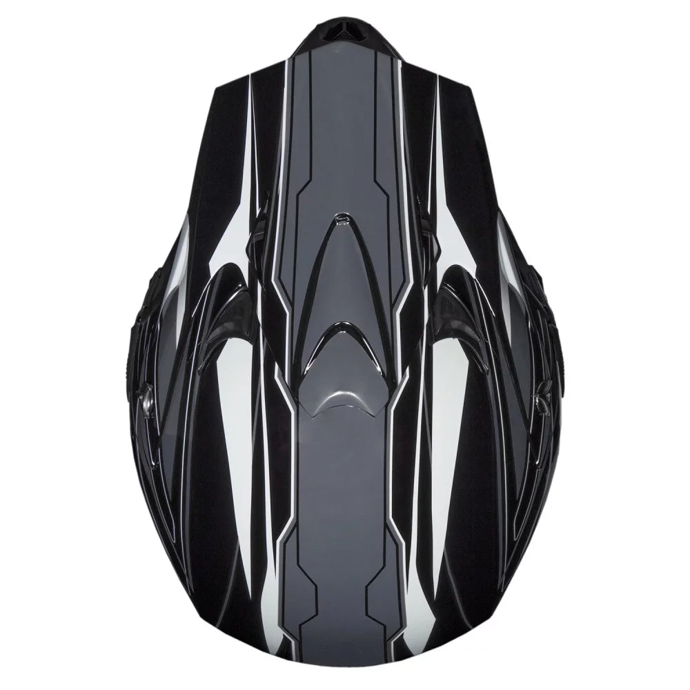 Open Face Helmet DOT Approved Black/Silver M F6743