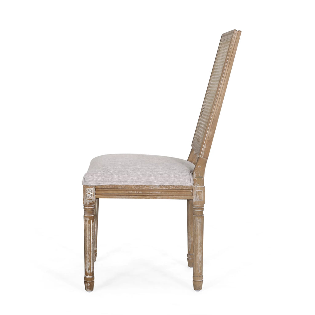 Light Gray Natural Wood Dining Chair Set of 2 J396220