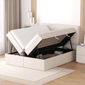 Full Size Beige Upholstery Platform Bed with Storage U94775