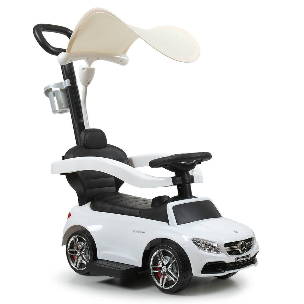 White Toddler Push Car with Canopy L712