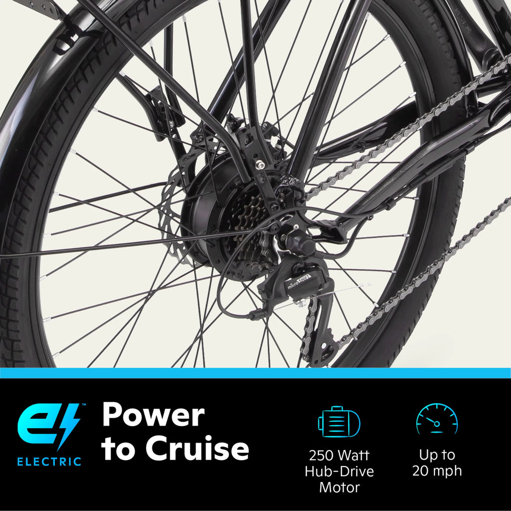 26-in. Black Cruiser Electric Bike E502