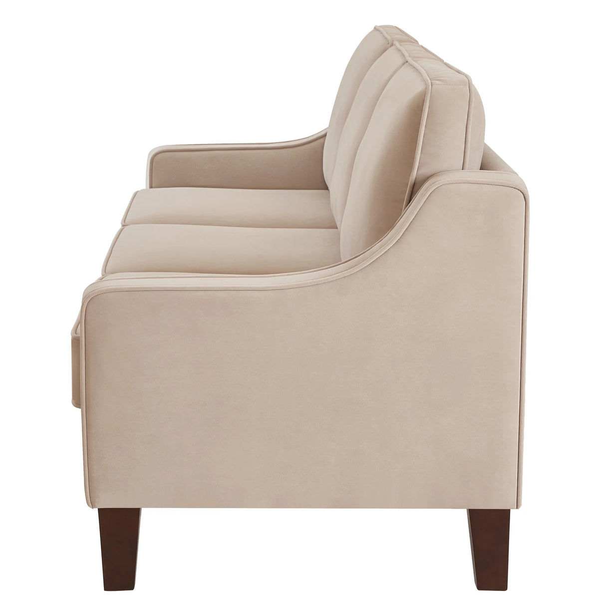 Taupe Velvet 3 Piece 3-Seat Sofa with Removable Cushions O2634