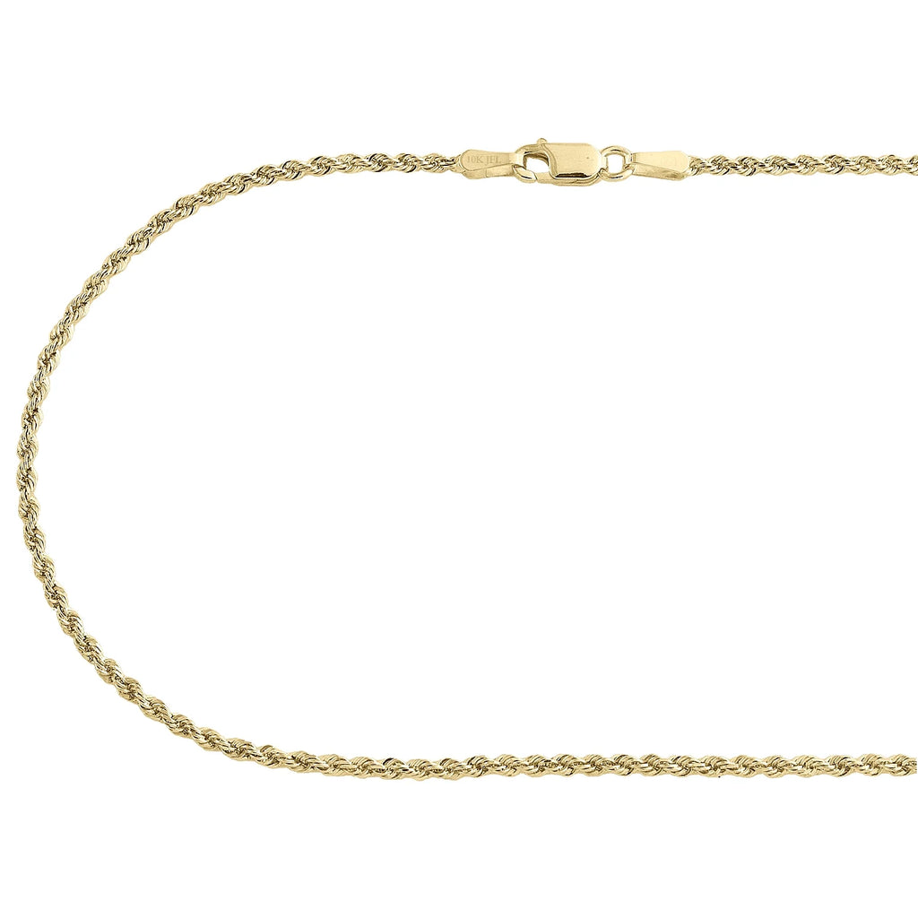 10K Yellow Gold Diamond Cut Rope Chain Necklace 16 Inches B648