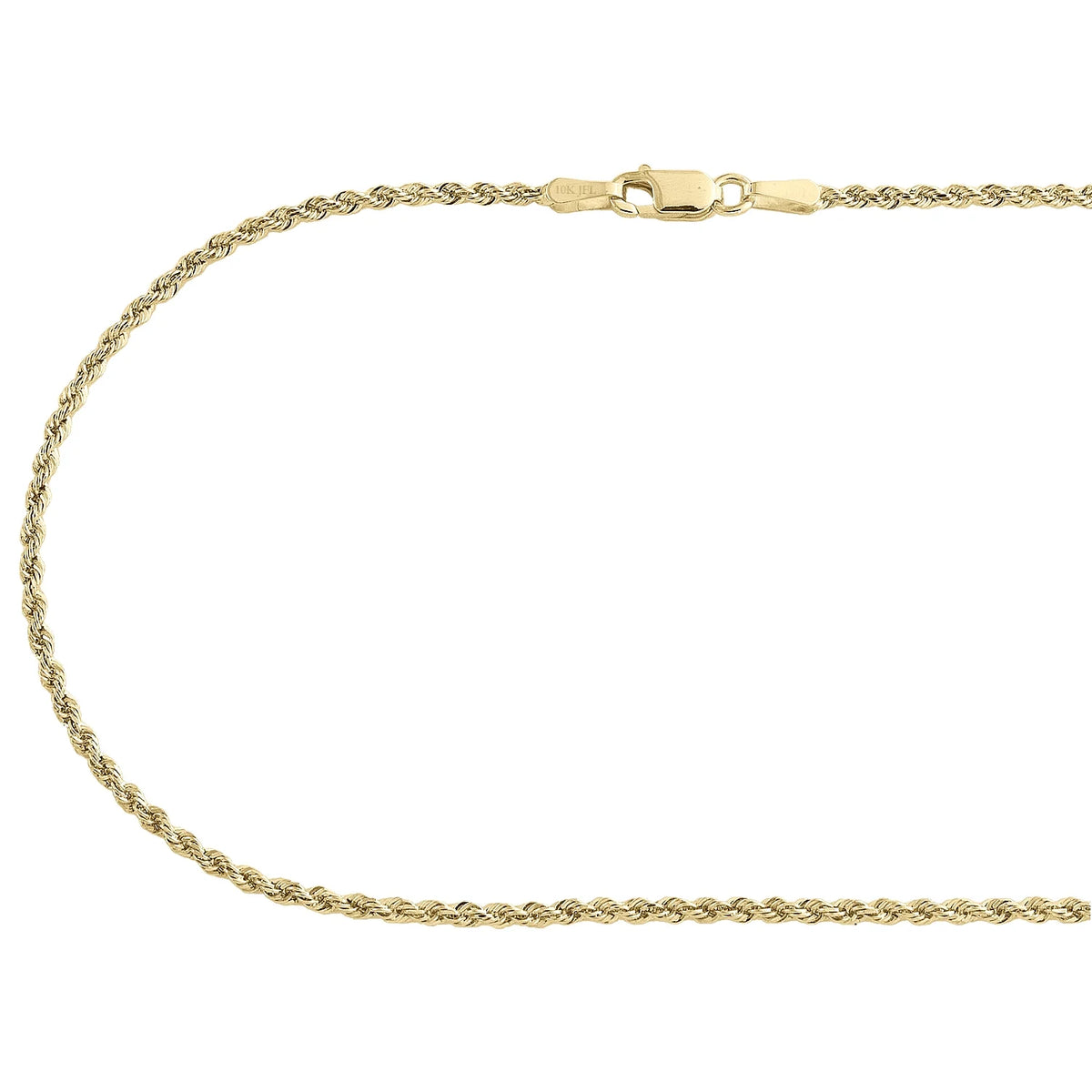 10K Yellow Gold Diamond Cut Rope Chain Necklace 16 Inches B648