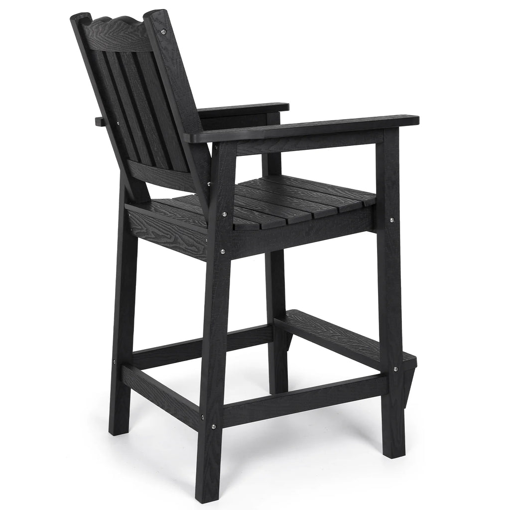 Black HIPS Adirondack Chairs Set of 2 with Connecting Tray H522