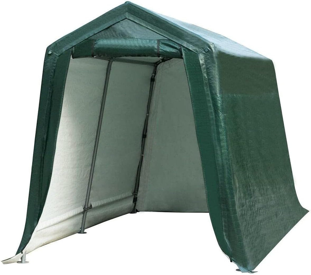 7 Ft x 12 Ft Outdoor Carport Shelter with Metal Frame and Waterproof Cover N1892