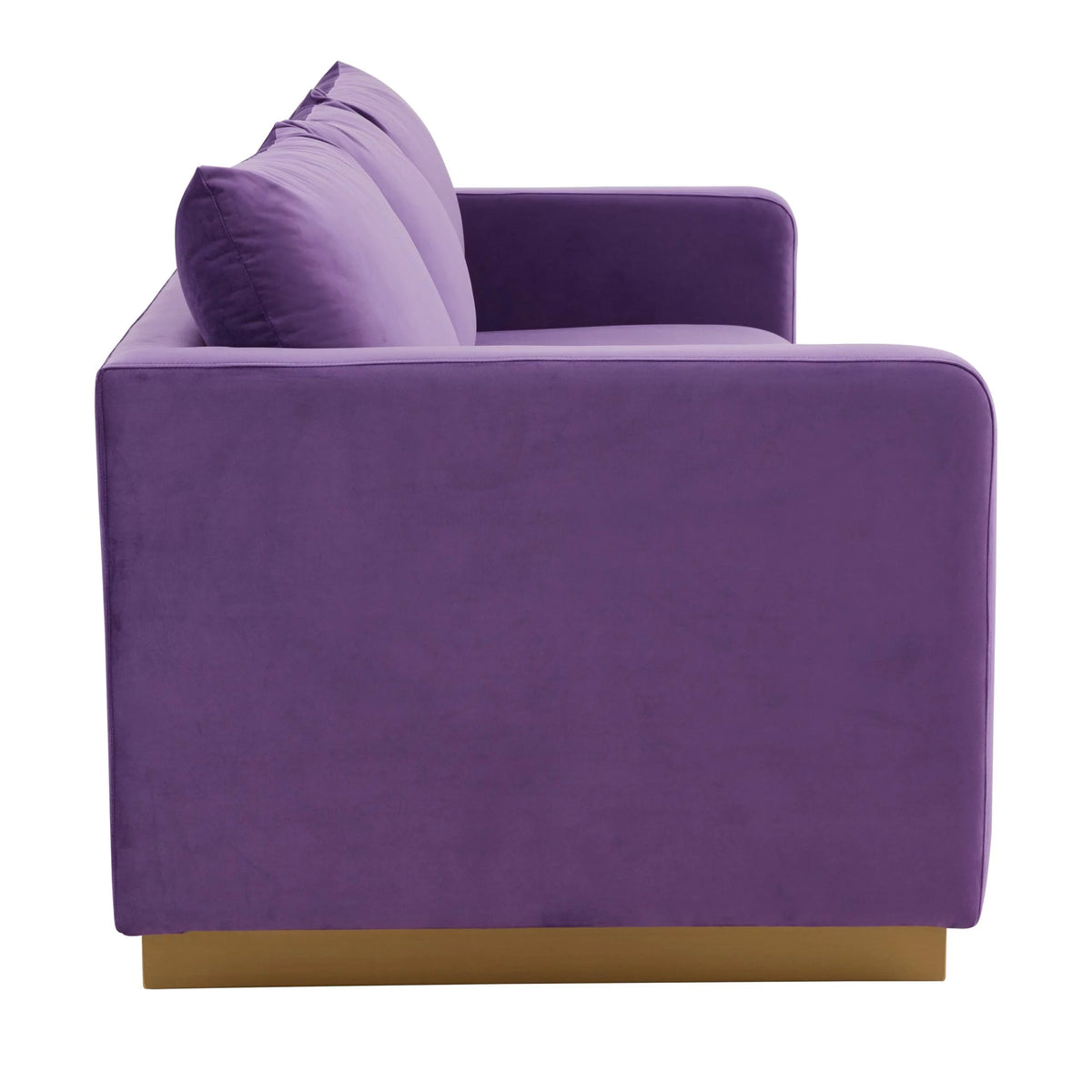 Purple Velvet Upholstered Sofa with Gold Frame U884985